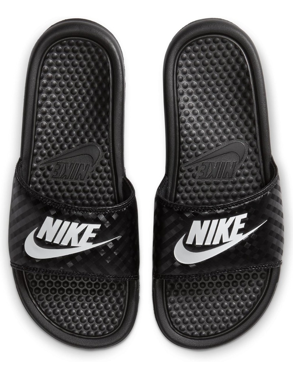 Nike Black Slide Sandals with White Logo